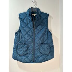 41 Hawthorn women’s quilted puffy blue vest with pockets size Large #40-1020